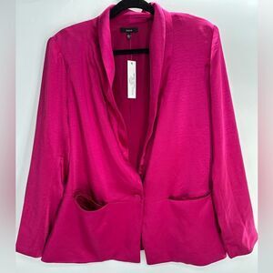DREW Pink Satin Blazer